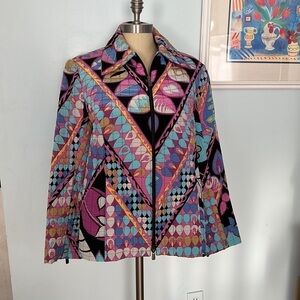 Averardo Bessi 100% Silk Quilted Zippered Jacket